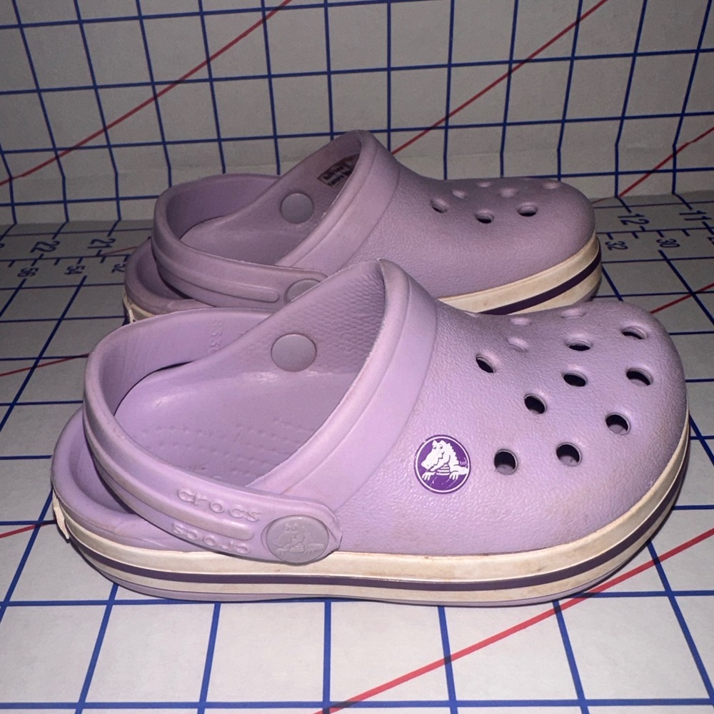 CROCS Kids Lavender Classic Clog with White-Trim Sole